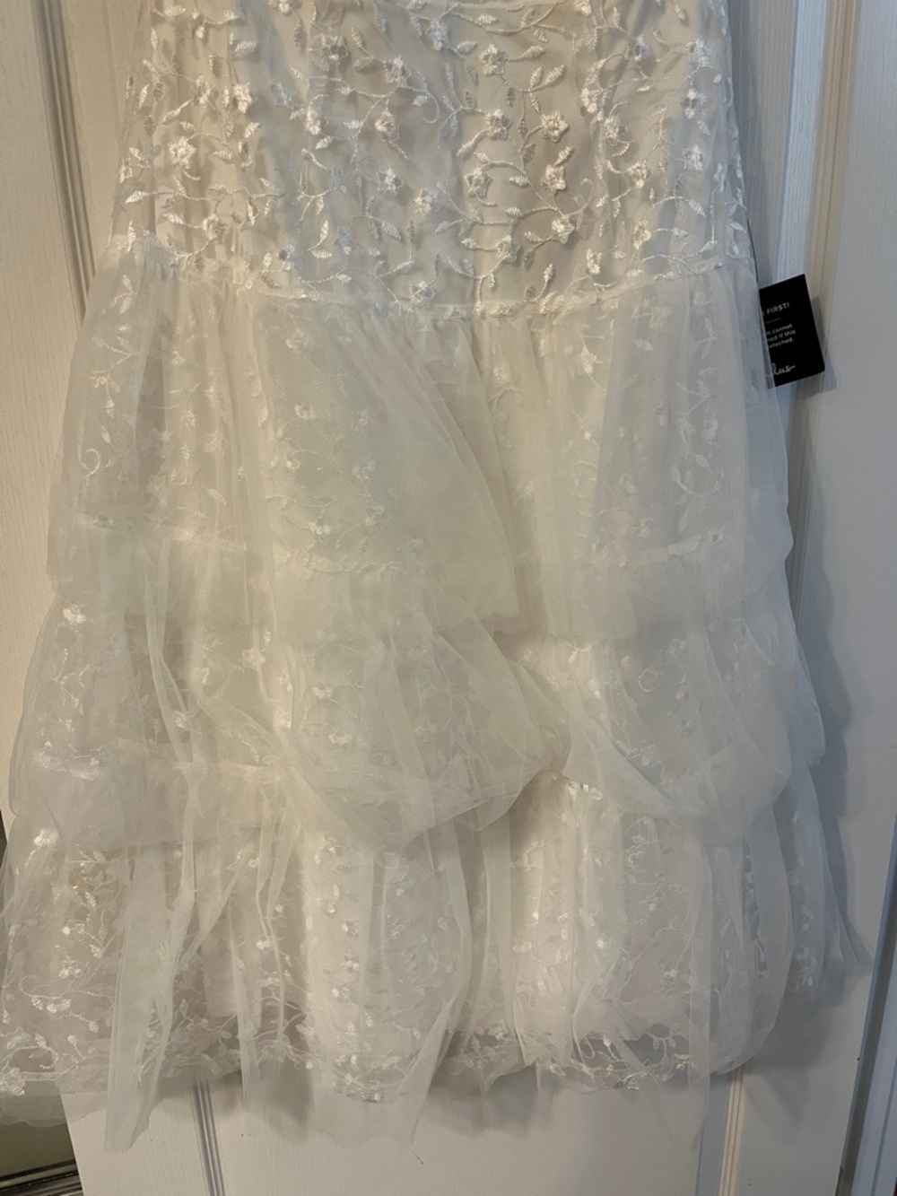NWT Lulus Confidently Gorgeous Ivory Tulle Embroidered Backless Midi Dress - Picture 5 of 7